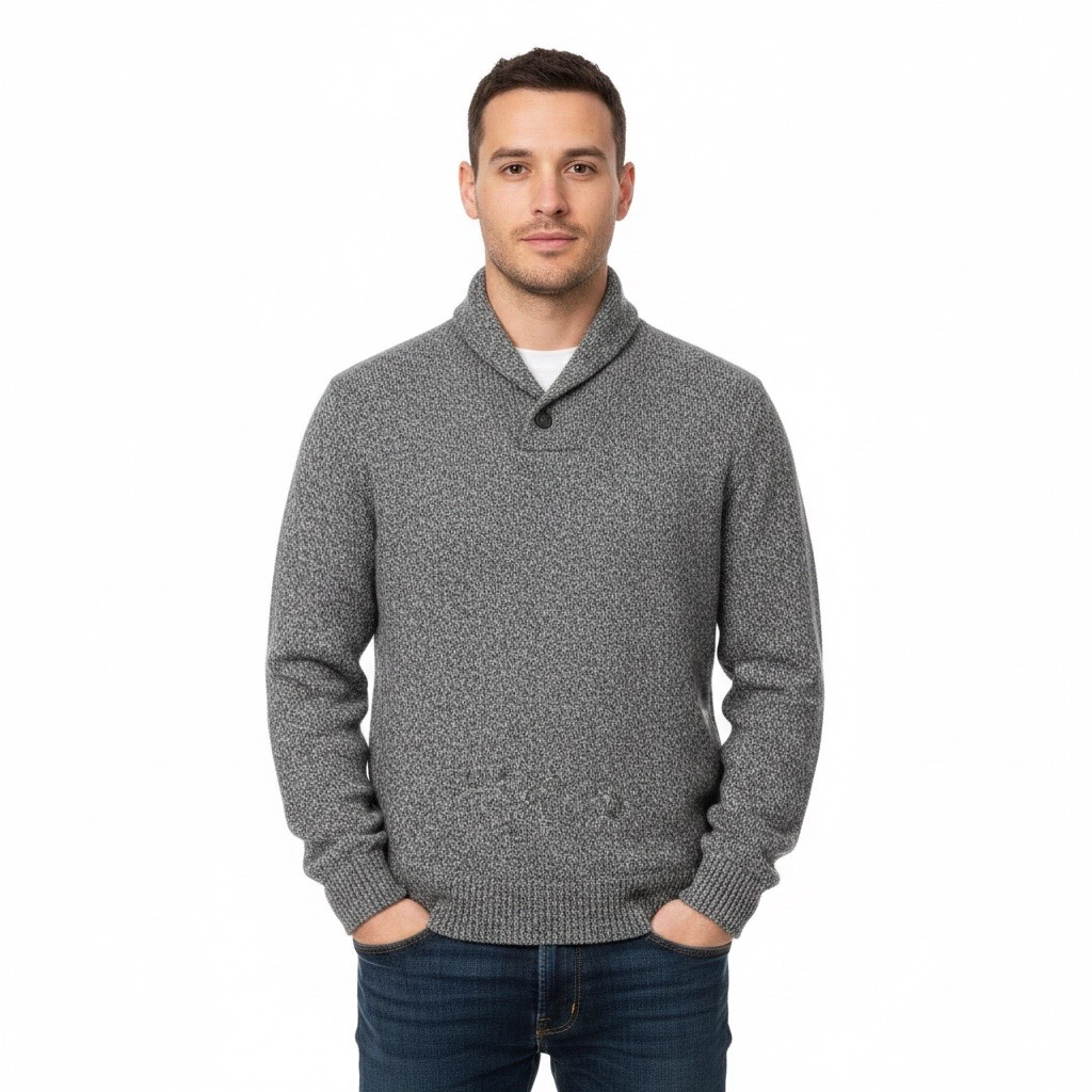 Sweater Jaspeado con Cuello Shawl