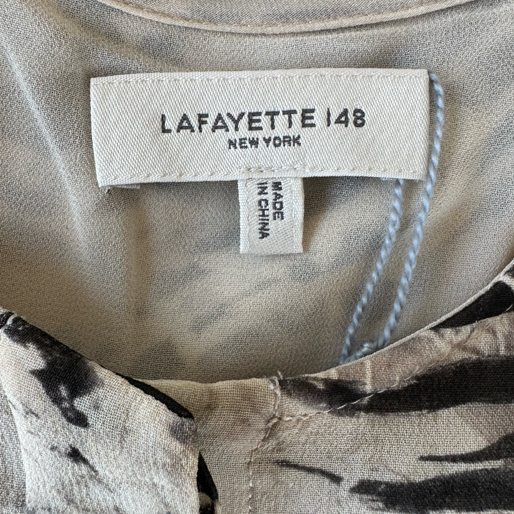 Vestido VNTG Beige & Negro – Estampado Orgánico