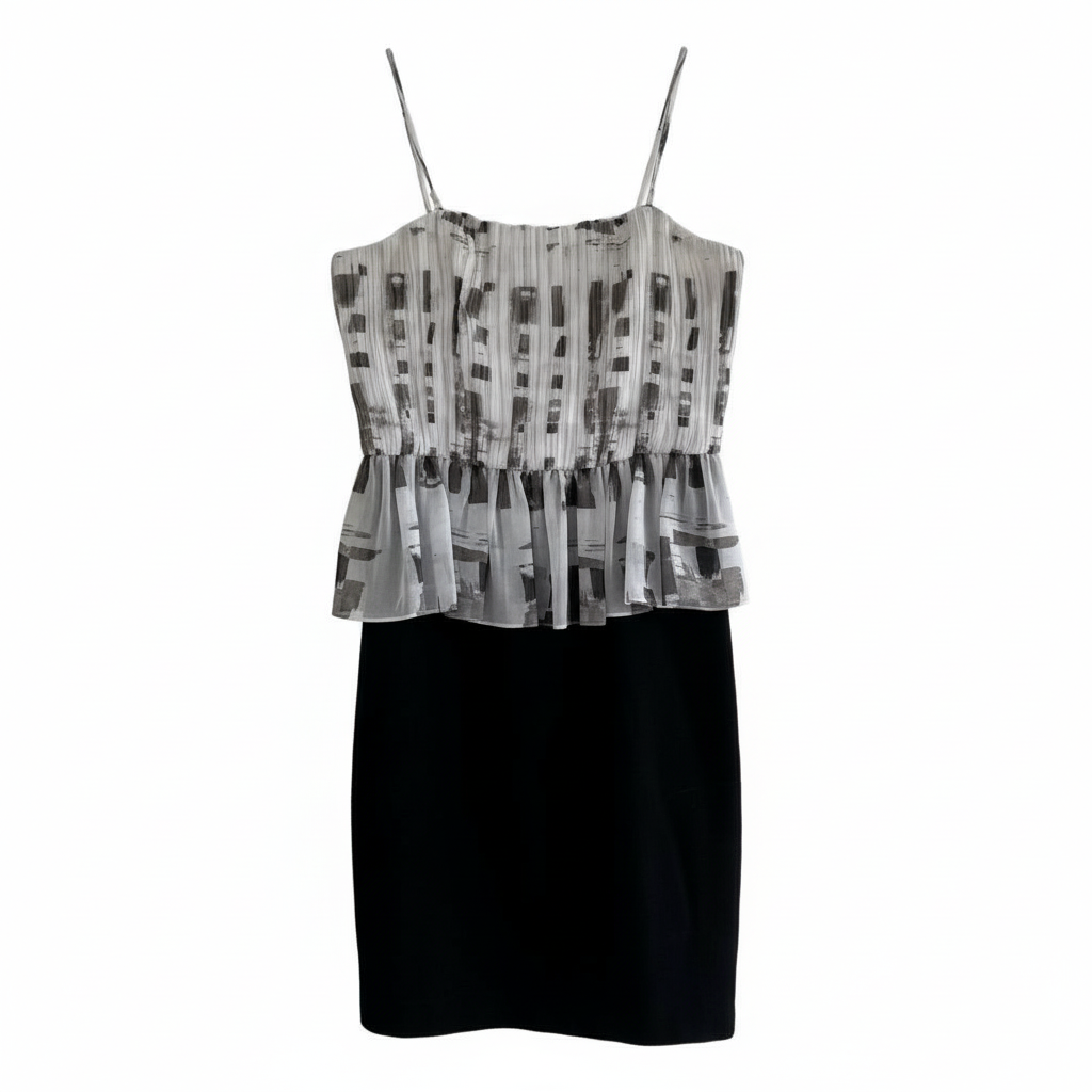 Vestido Midi Bicolor Abstracto VNTG