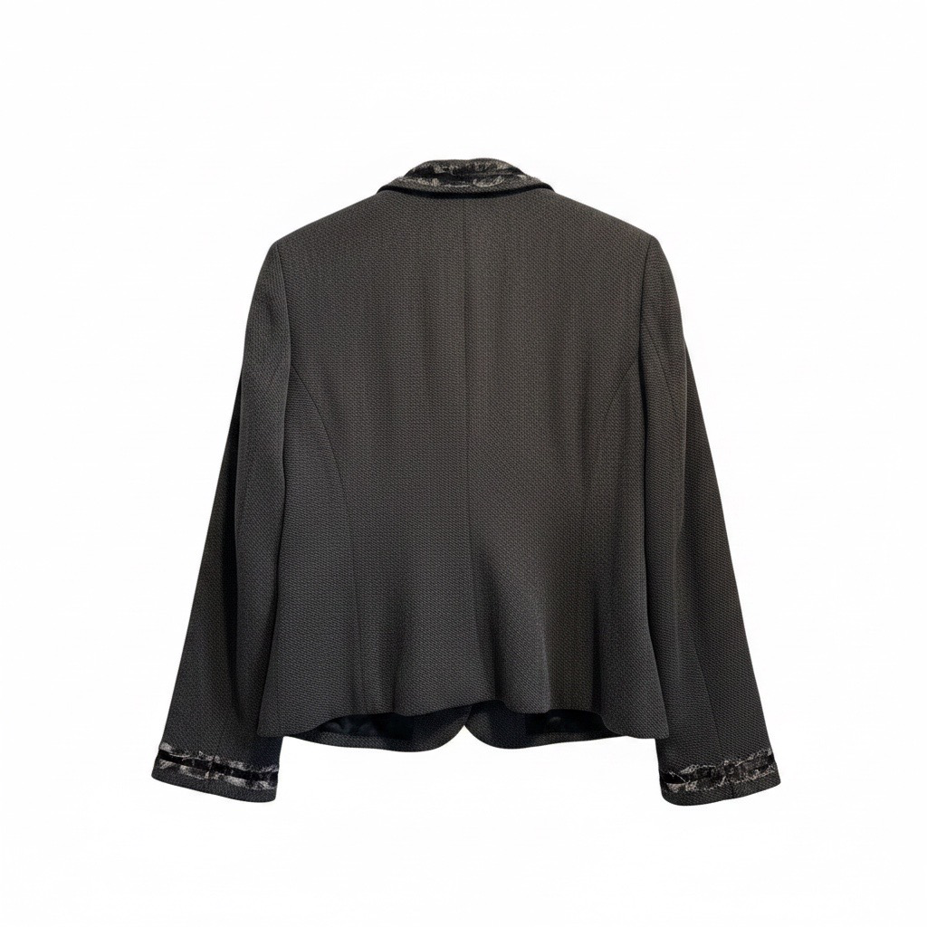 Blazer Michael Kors gris con detalles desflecados