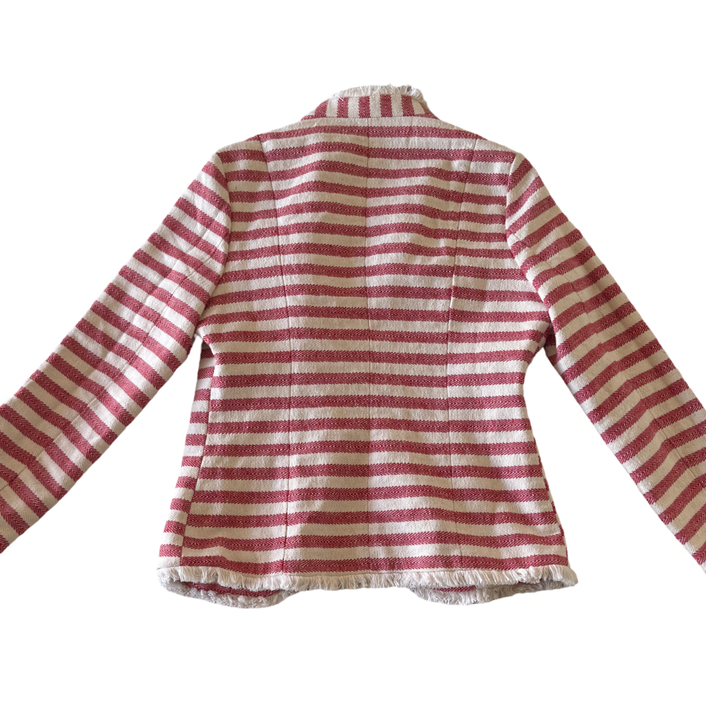 Blazer Rayas Rosa & Crudo Estilo Chanel