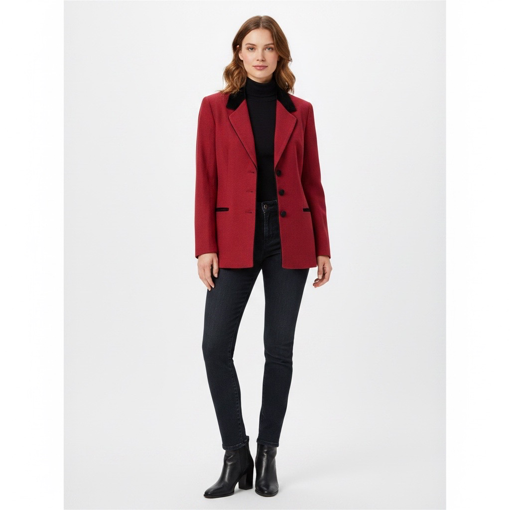 Blazer Talbots Rojo con Detalles en Negro