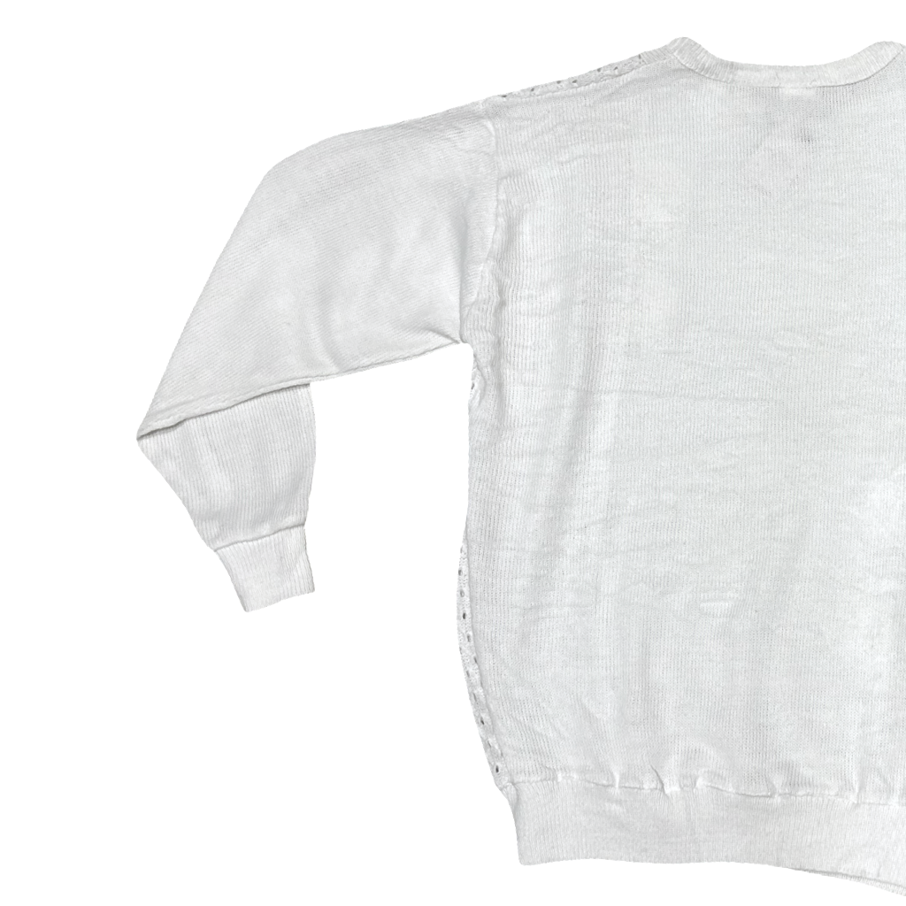 Sweater VNTG Blanco con Encaje