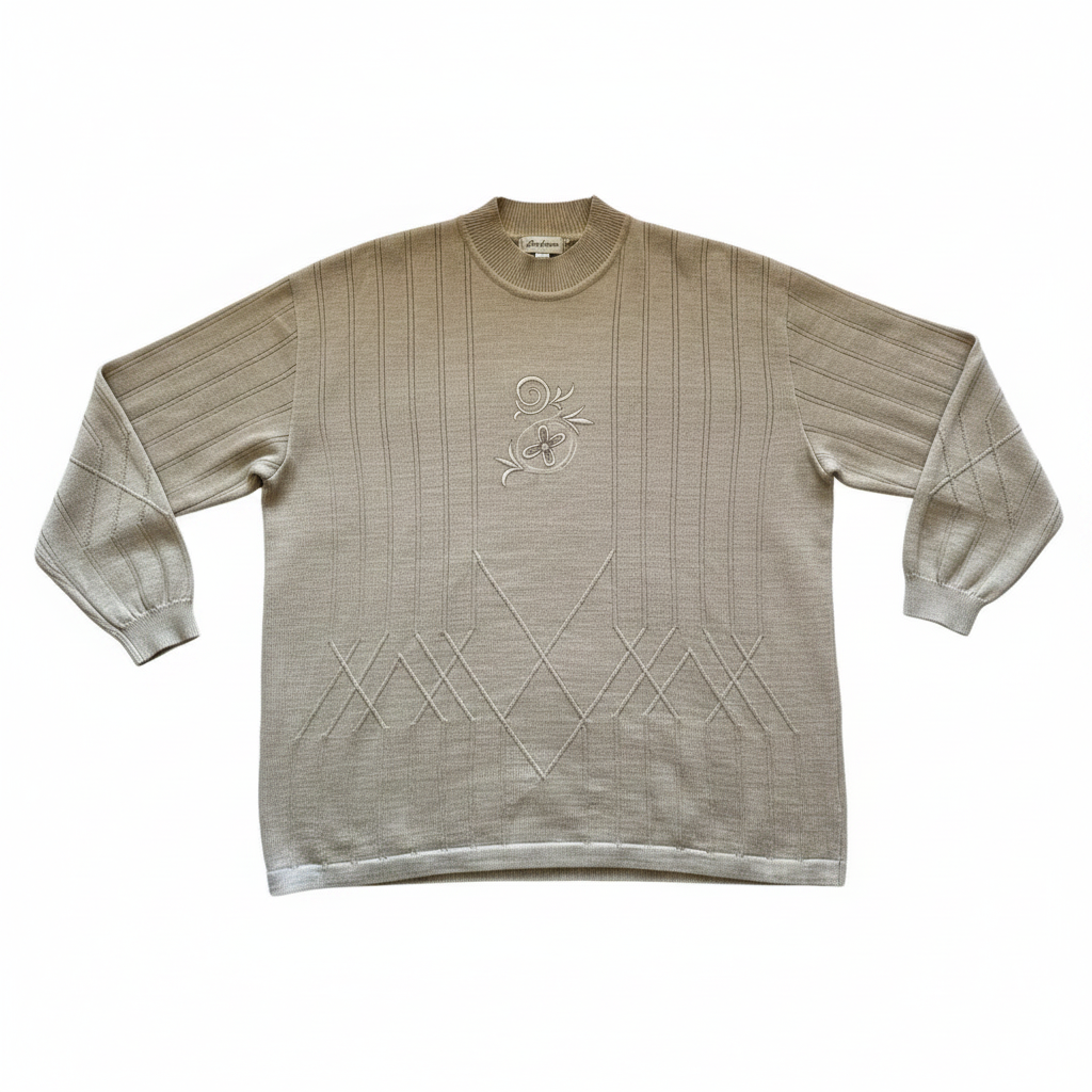 Sweater VNTG Beige Bordado
