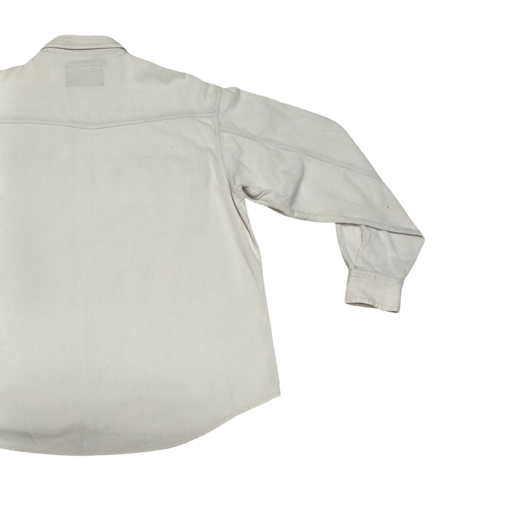 Camisa Box de Cotelé Color Crudo Estilo Western