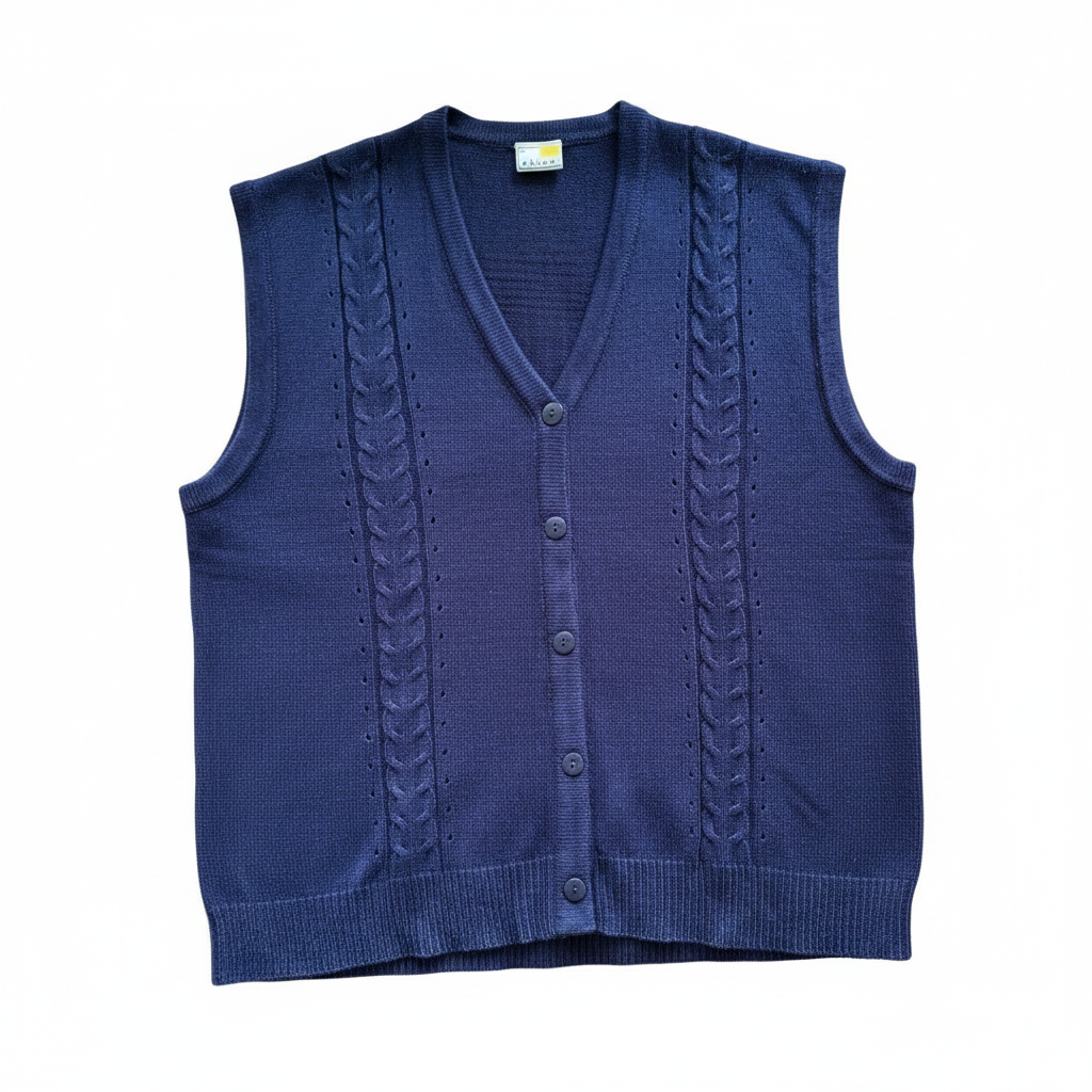 Chaleco VNTG Azul Trenzado