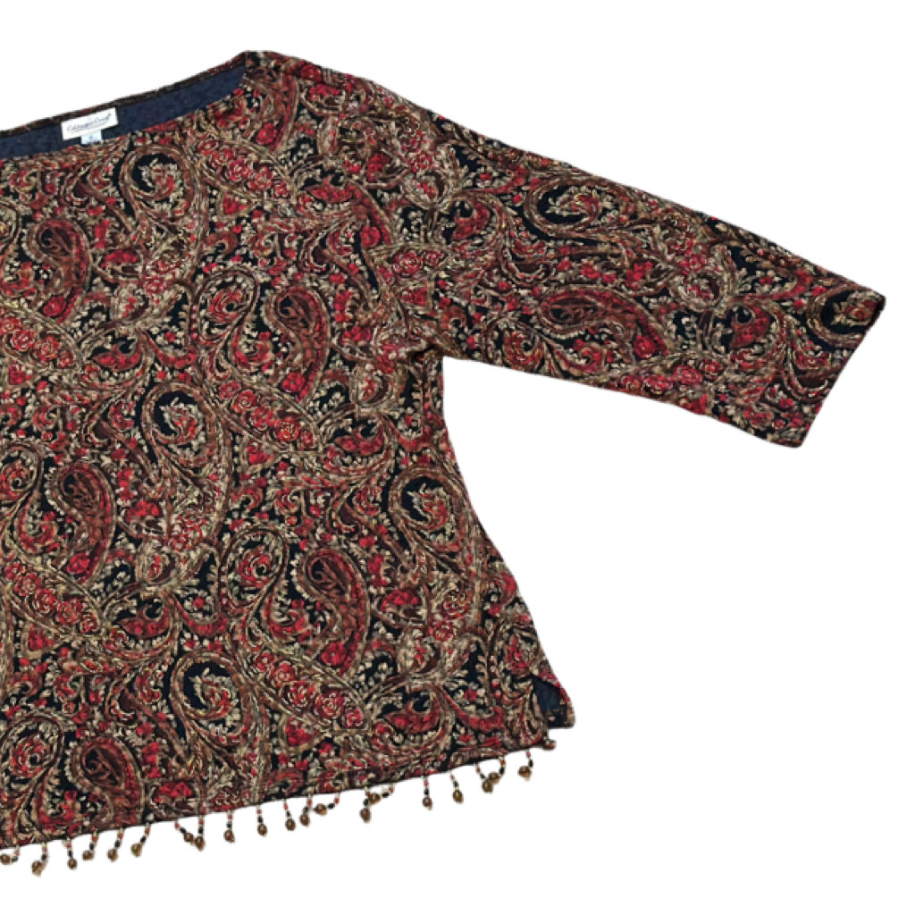Blusa VNTG Paisley con Flecos Decorativos