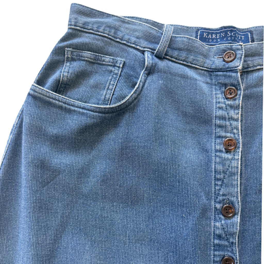 Falda Denim Button Front Midi