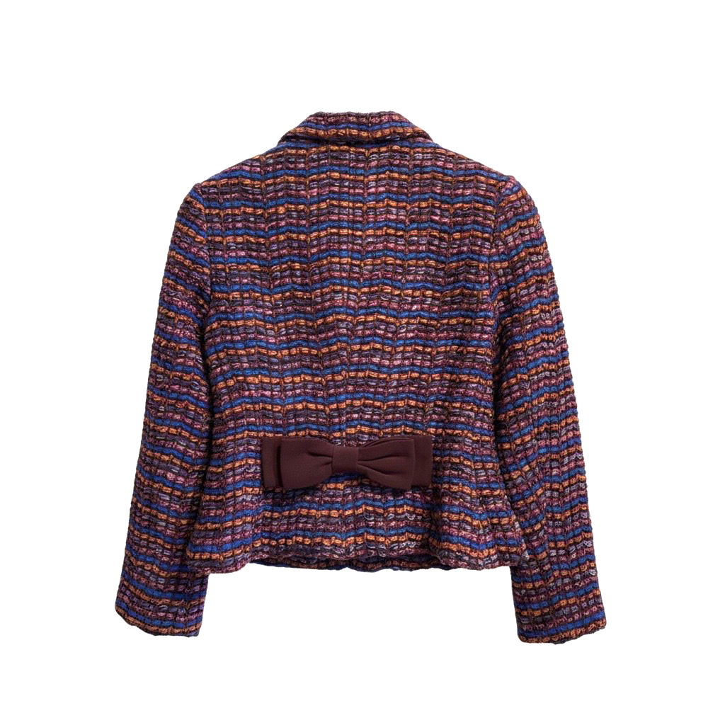 Blazer Texturizado Multicolor con Lazo en la Espalda