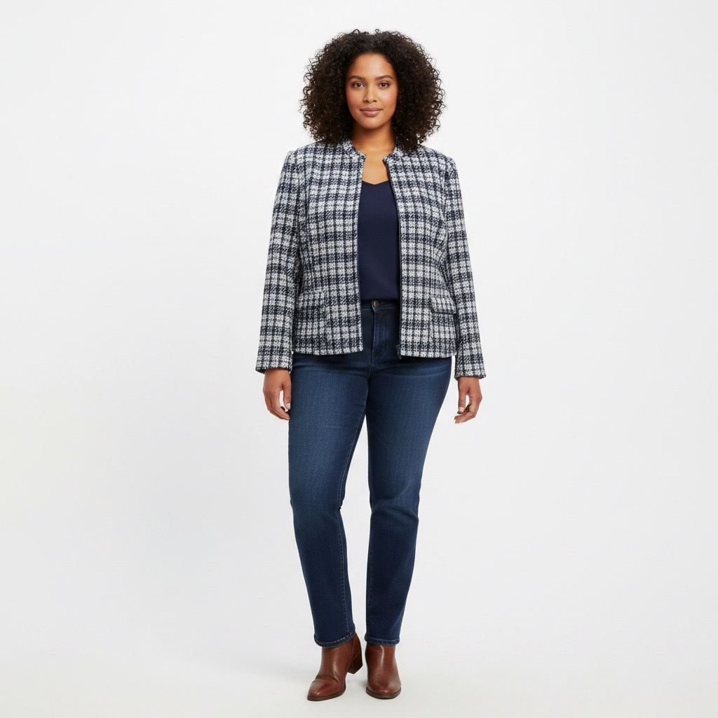 Chaqueta Estilo Tweed a Cuadros