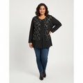 Blusa Negra con Detalles Metalizados
