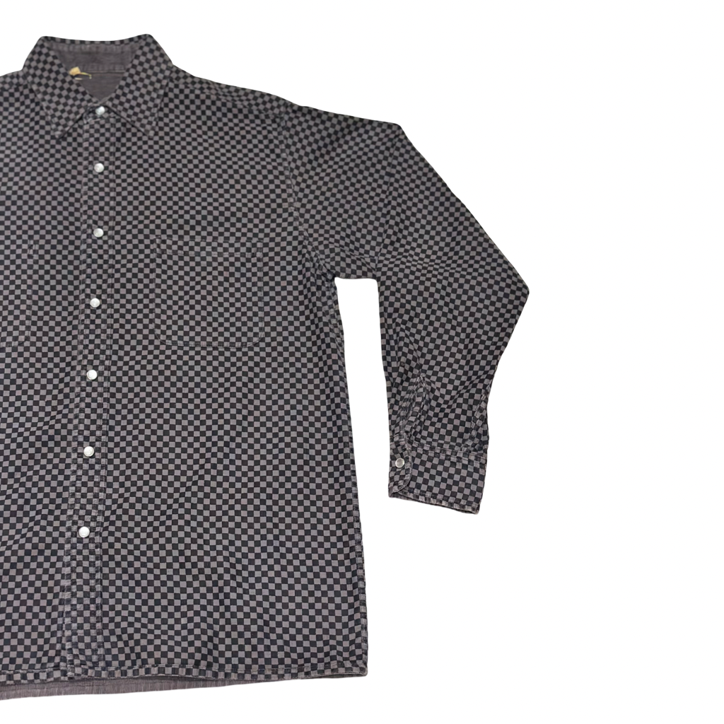 Camisa Gris con Estampado Geométrico