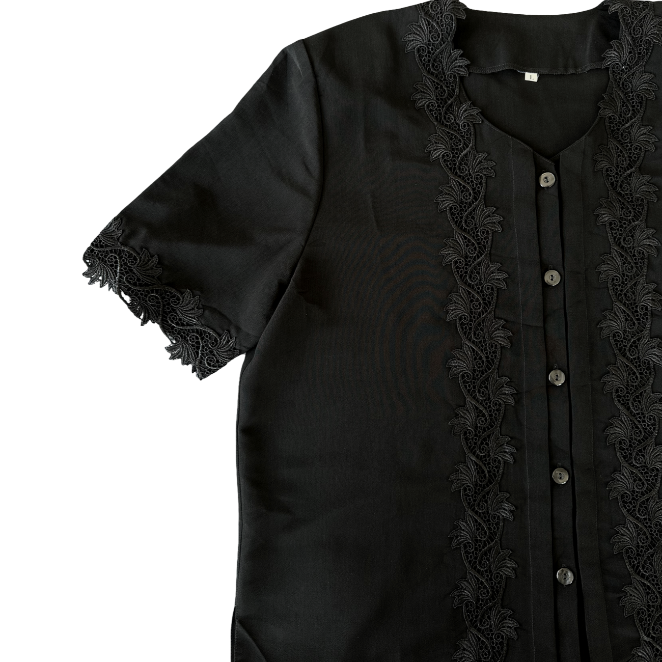 Blusa Retro Negra Encaje