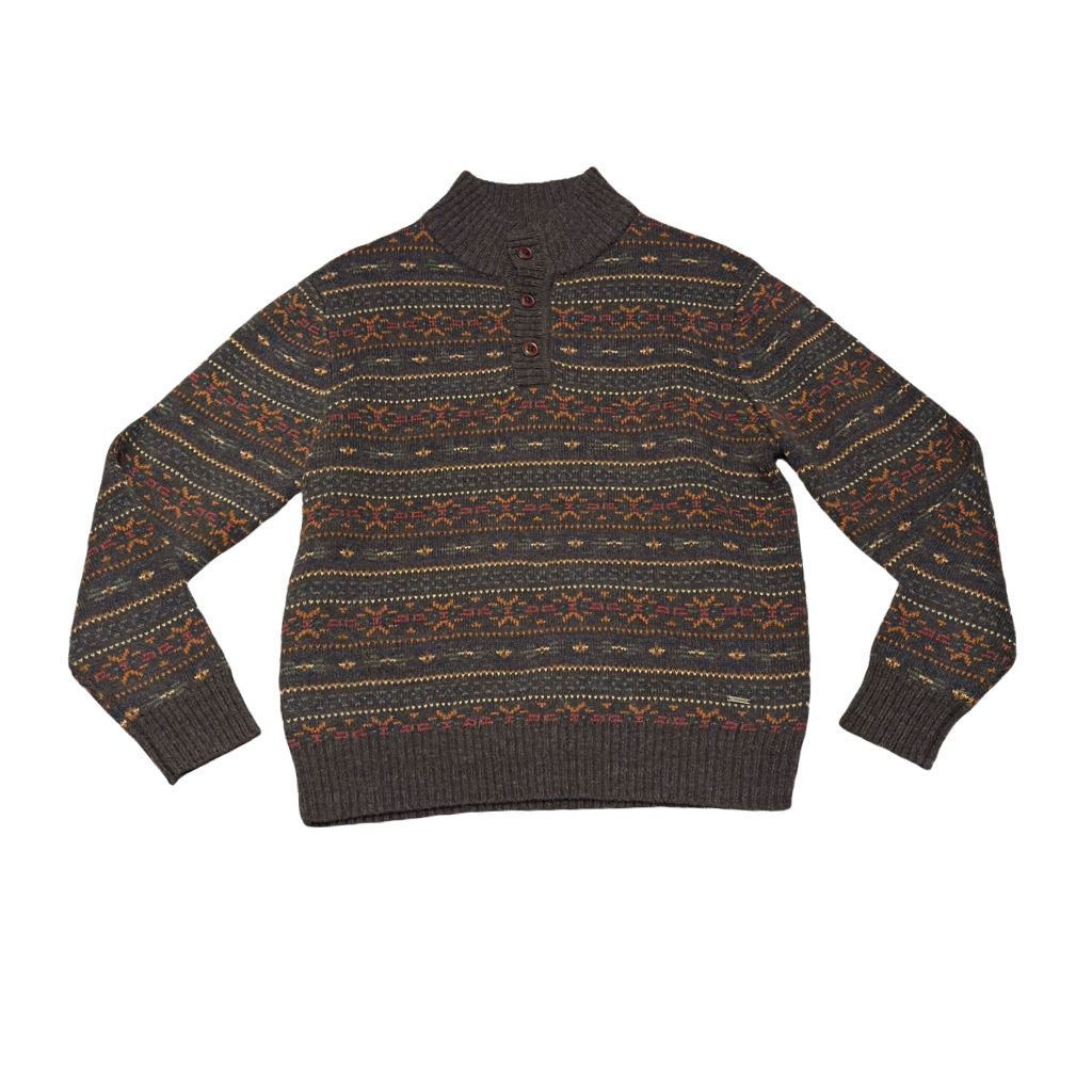 Sweater de Lana con Diseño Fair Isle
