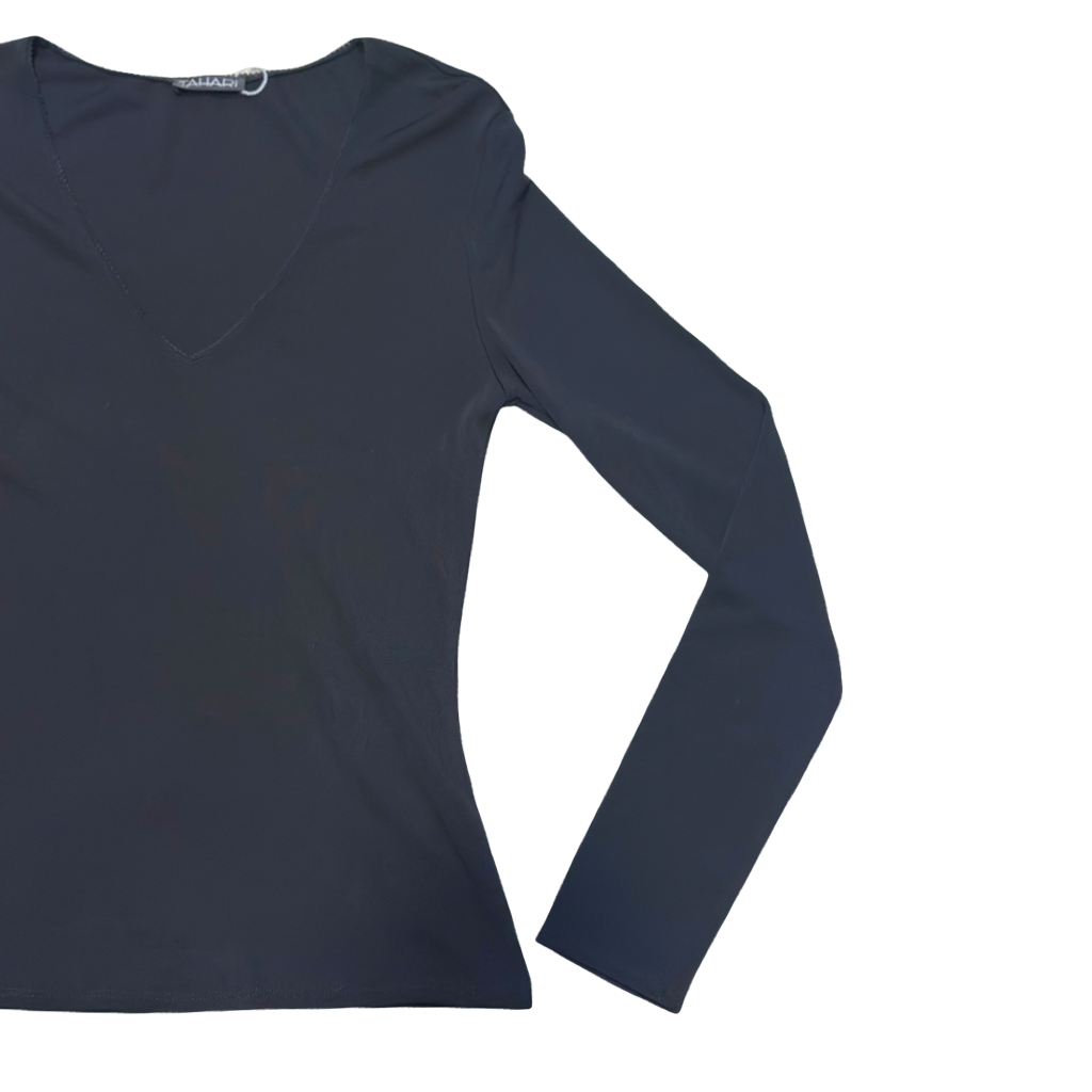 Polera Negra Básica Manga Larga