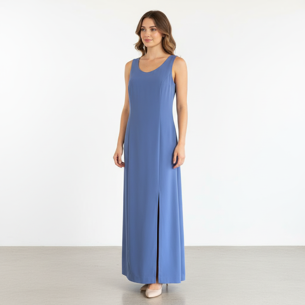 Vestido VNTG Largo Celeste/Turquesa