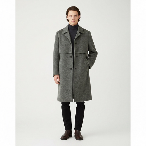 Abrigo San Giorgio by Drago Gris Oliva Lana Made in Italy