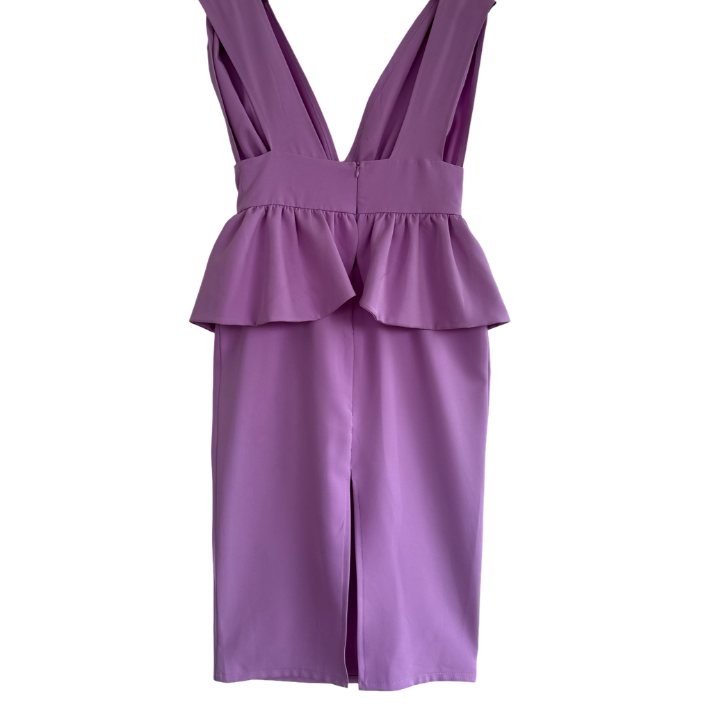 Vestido Midi Lila Peplum VNTG
