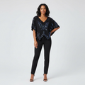 Top Negro con Lentejuelas Mariposa