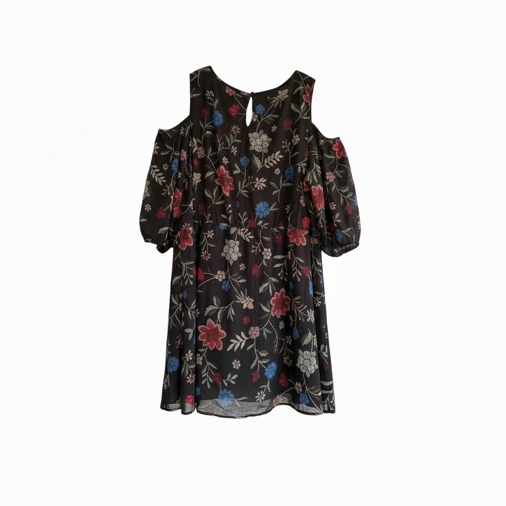 Vestido VNTG Floral Negro