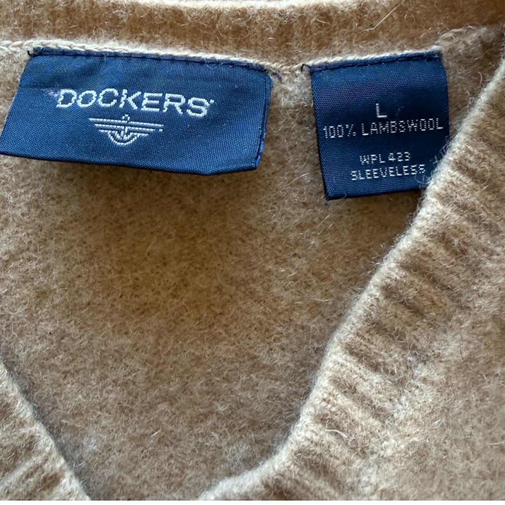 Chaleco Dockers 100% Lana Lambswool Beige