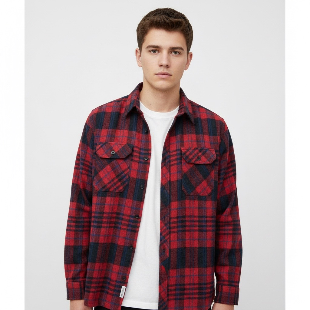Camisa Leñadora Cuadros Rojos