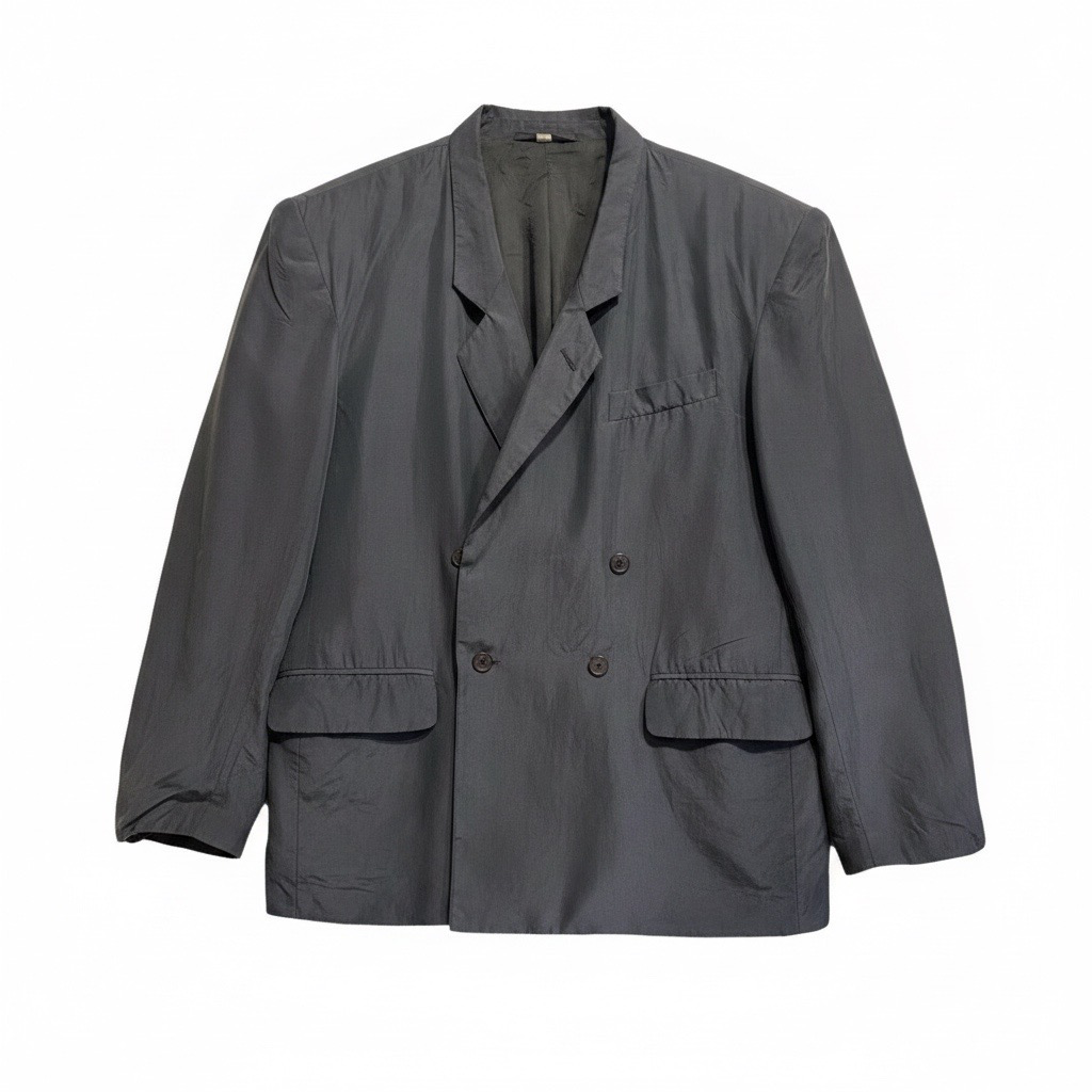 Blazer Cruzado de Seda Gris Grafito