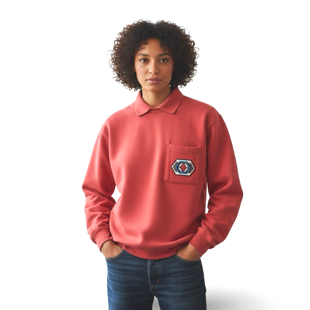 Polerón VNTG Coral con Cuello Polo