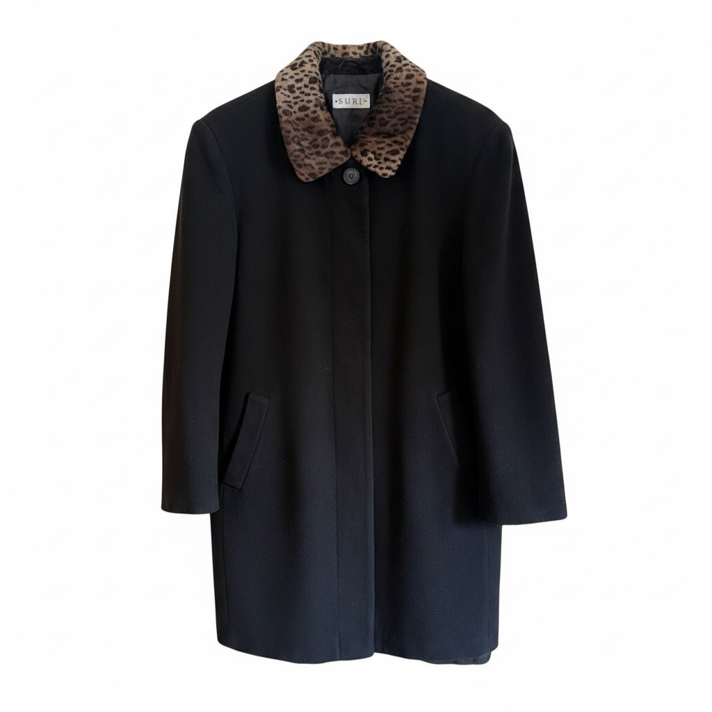 Abrigo VNTG Negro - Animal Print