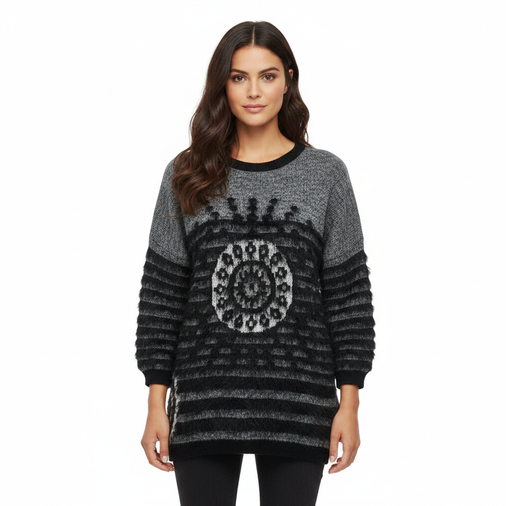 Sweater VNTG Negro Textura