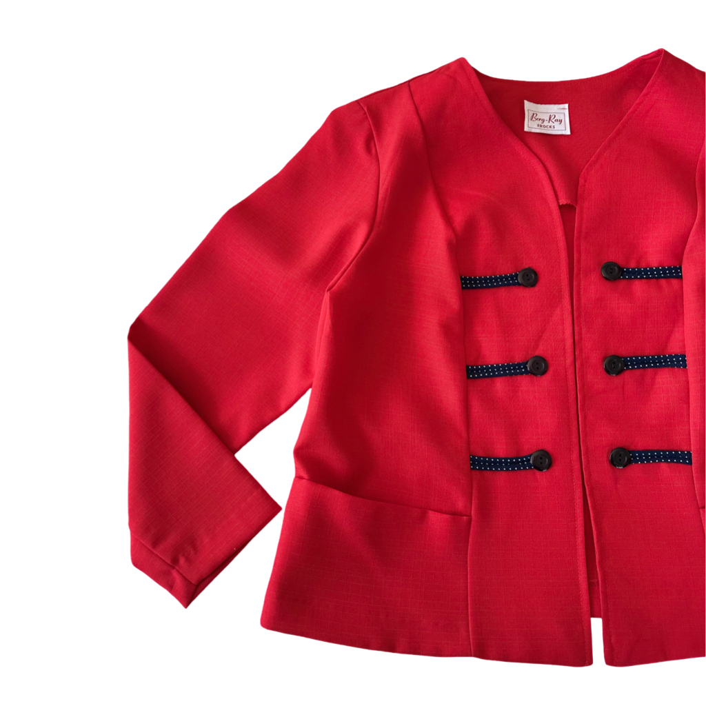 Blazer Rojo Statement Estilo Militar