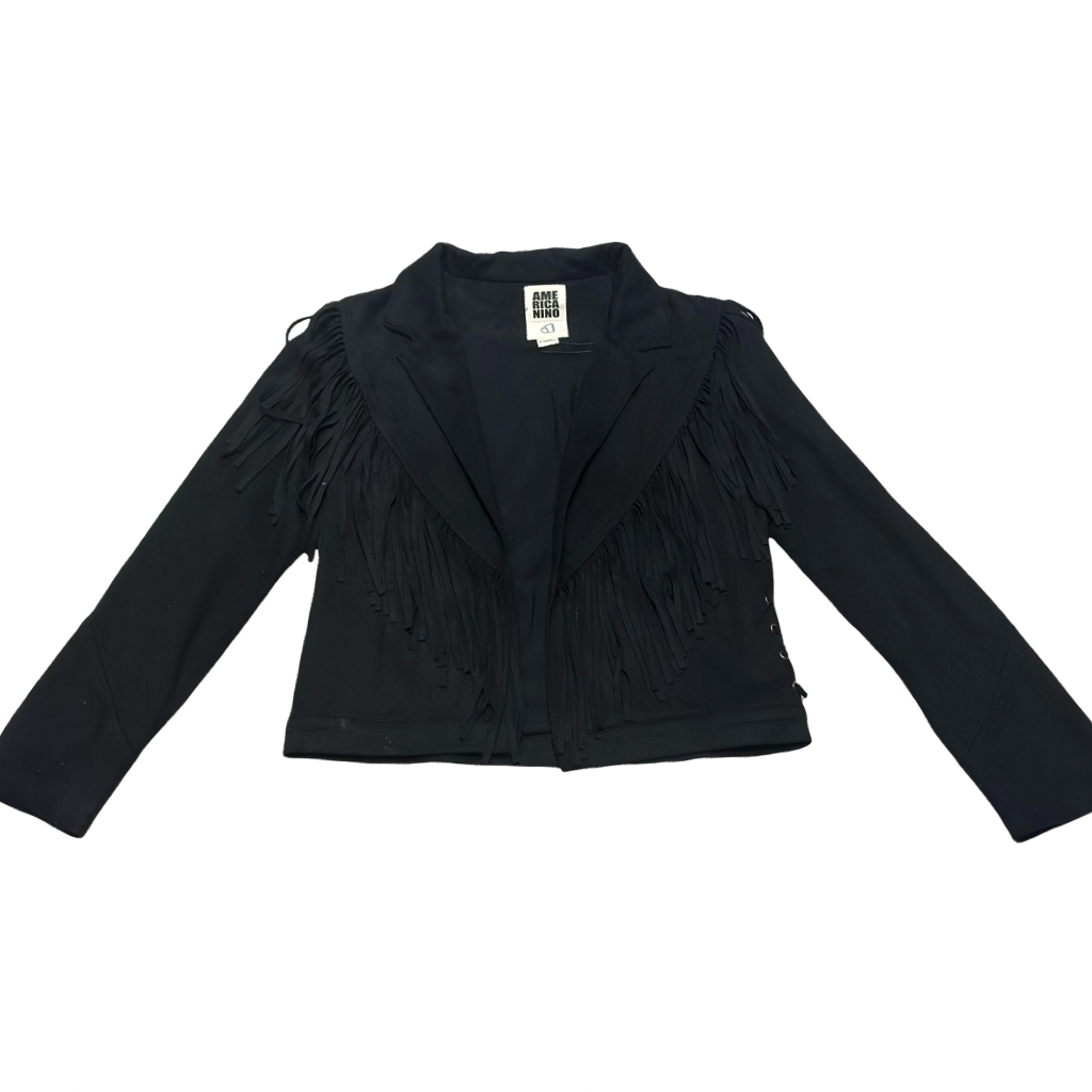 Chaqueta Negra con Flecos