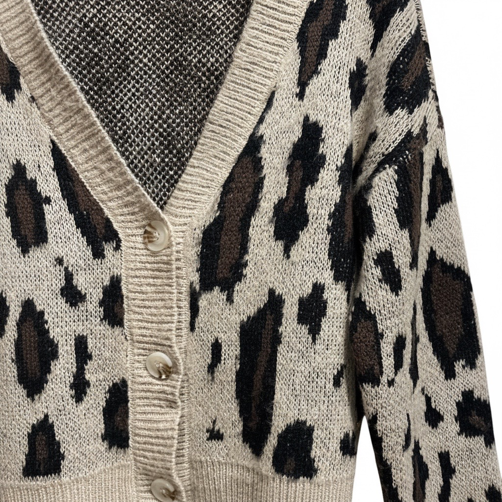 Cárdigan Animal Print Beige