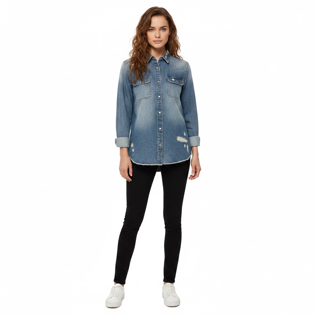 Camisa Denim Desgastada