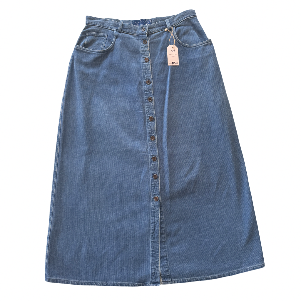 Falda Denim Button Front Midi