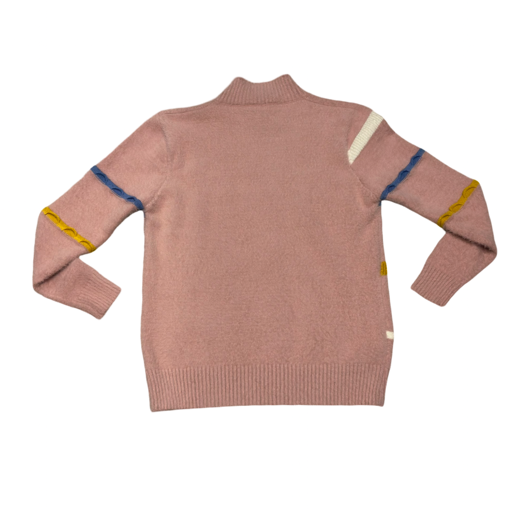 Sweater Rosa con Detalles de Colores
