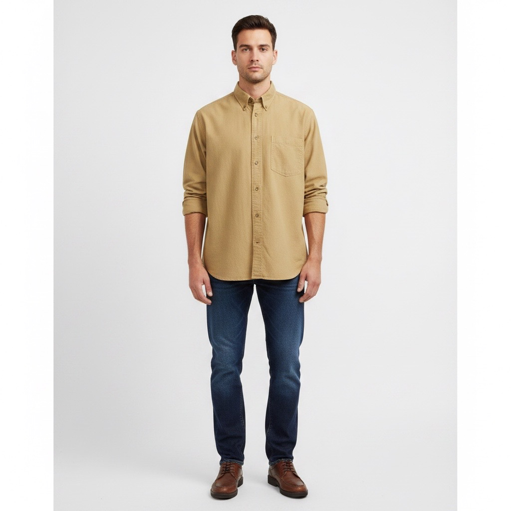 Camisa VNTG Cotelé Beige