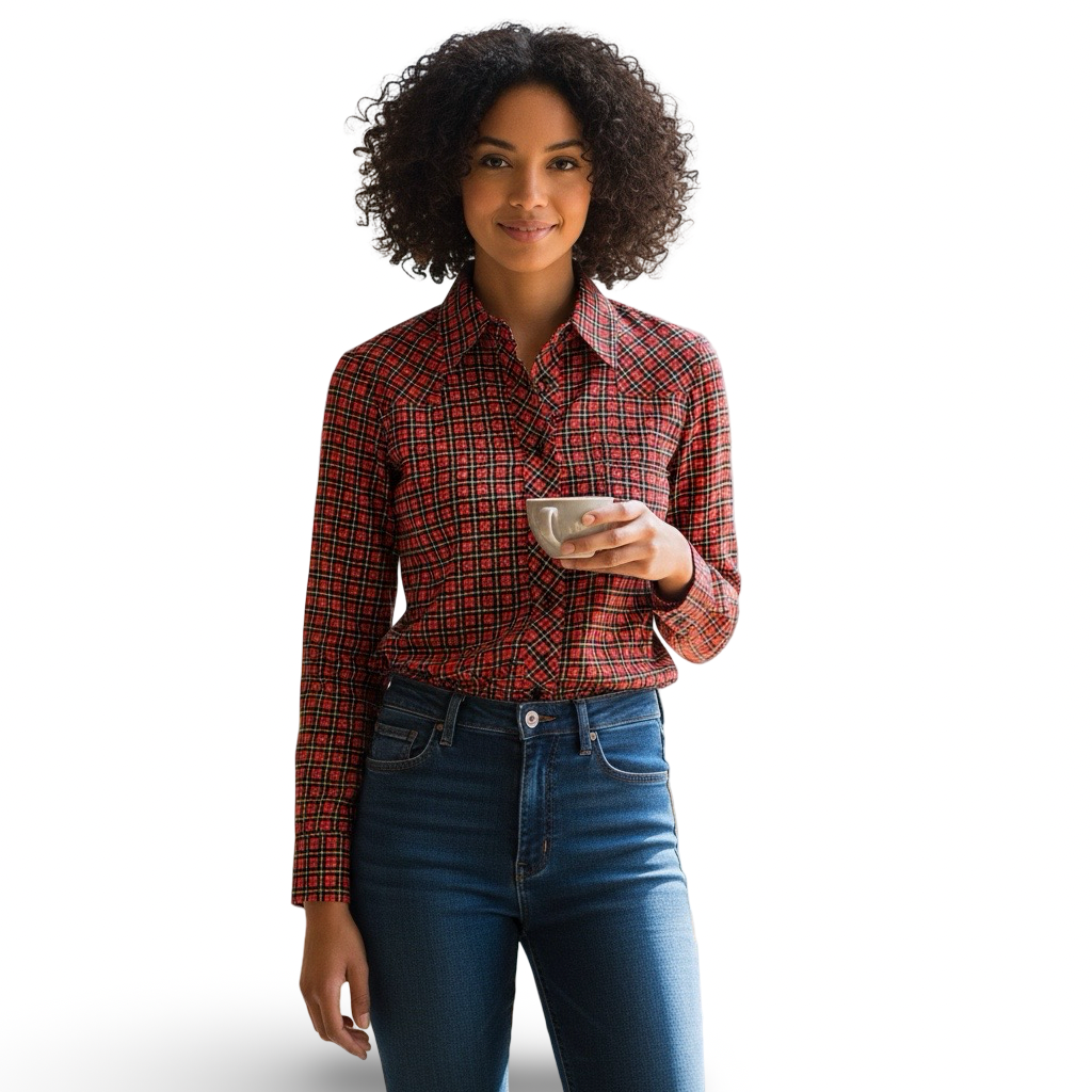 Camisa VNTG Geométrica Roja