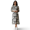 Vestido VNTG Beige & Negro – Estampado Orgánico