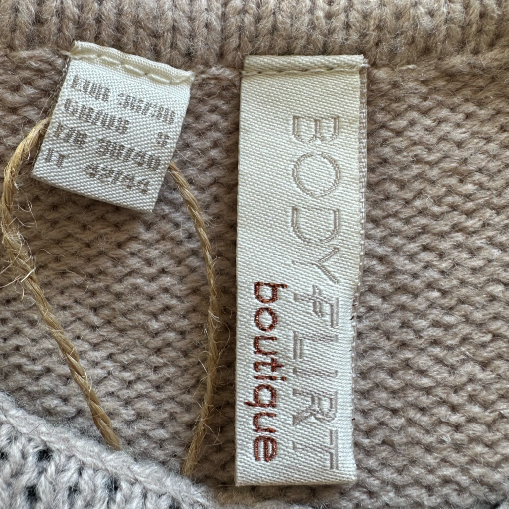 Sweater VNTG nórdico beige con diseño de ciervo