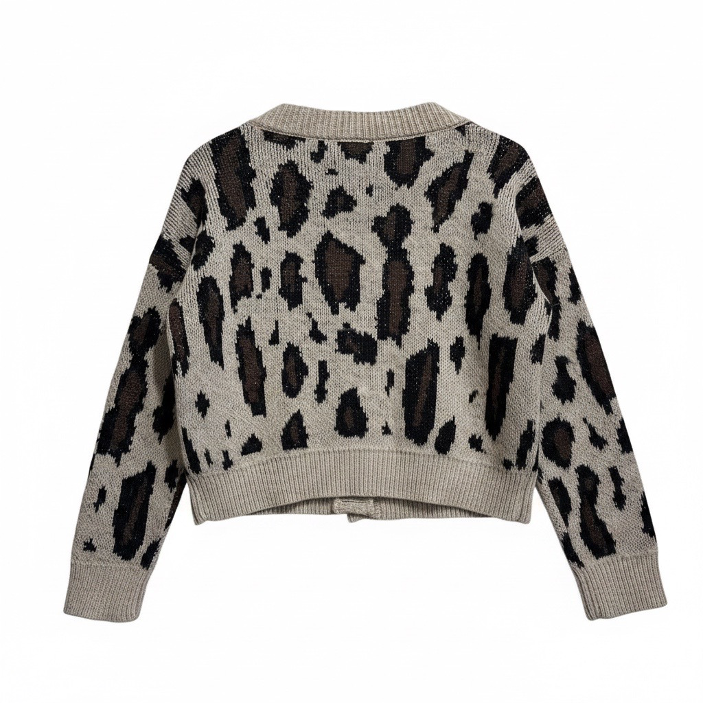 Cárdigan Animal Print Beige