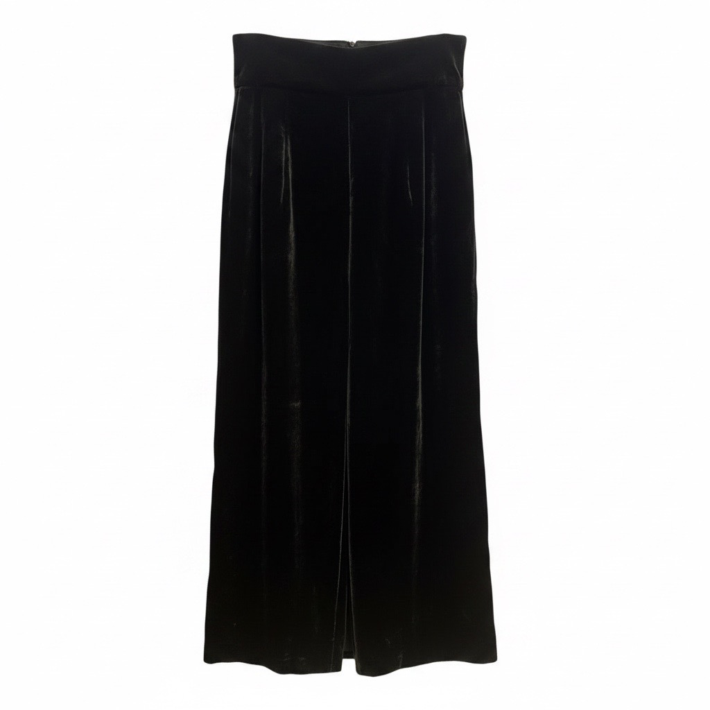 Falda Maxi VNTG de Terciopelo Negro