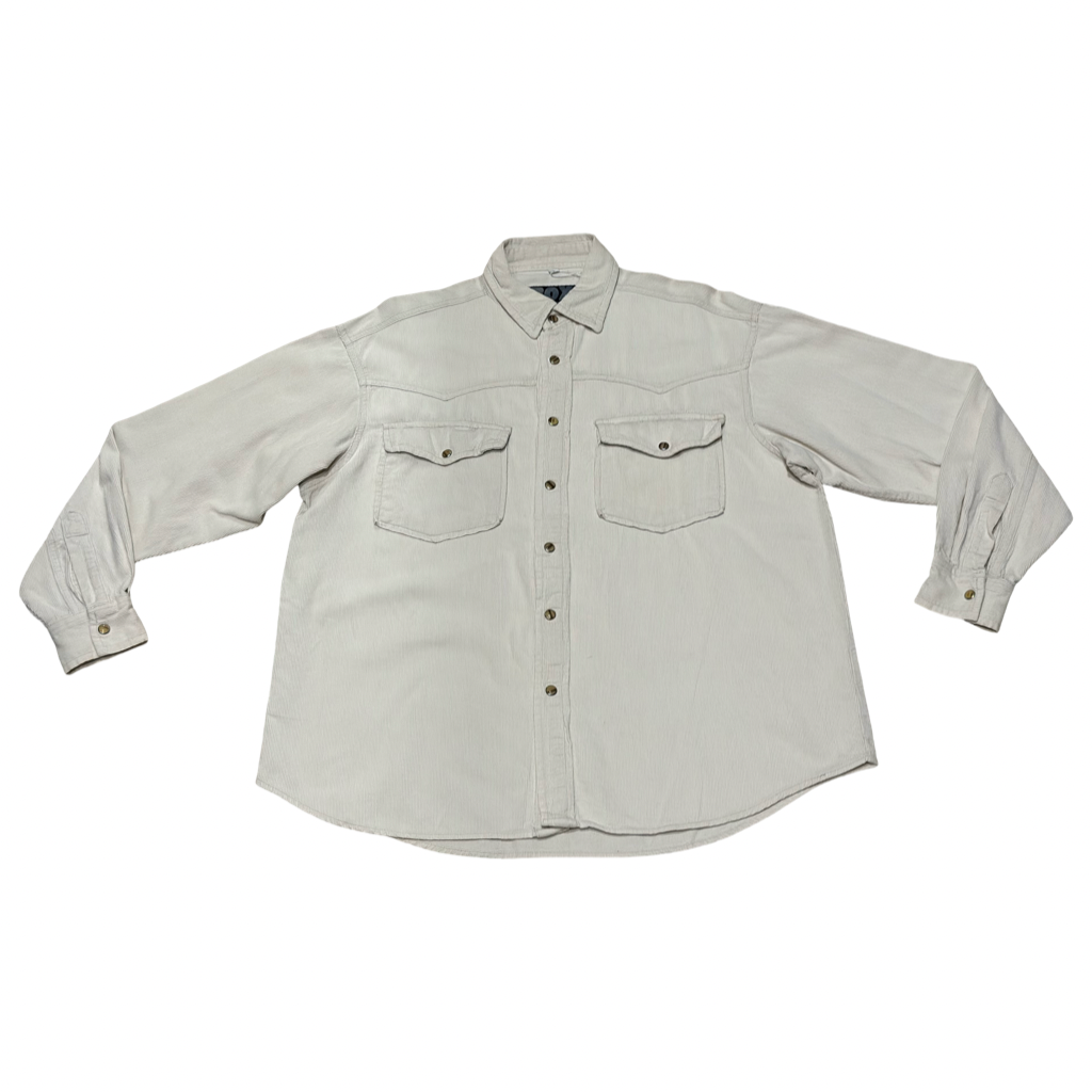 Camisa Box de Cotelé Color Crudo Estilo Western