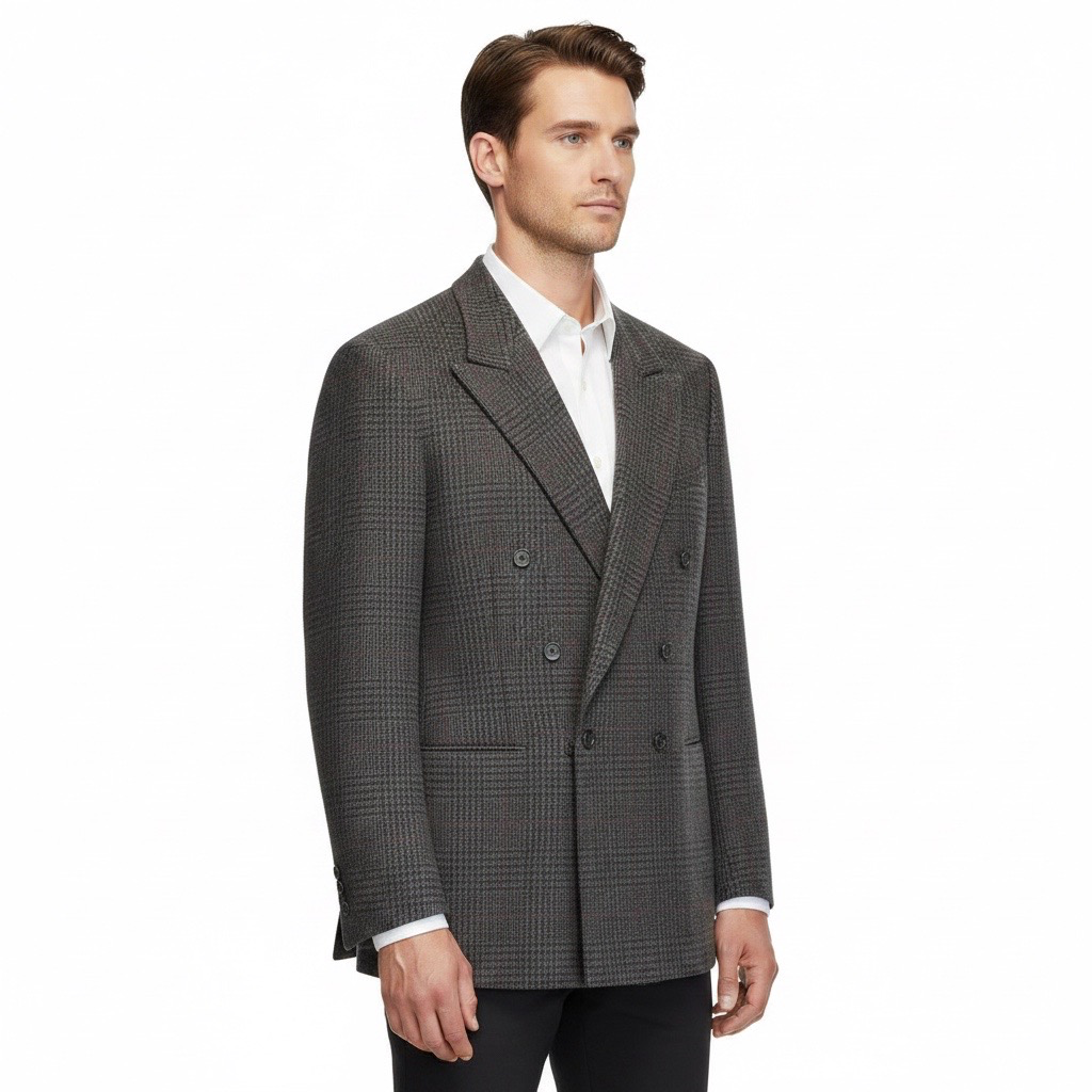Blazer Cruzado Príncipe de Gales Gris